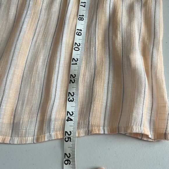 LC Lauren Conrad Shirred Peasant Top Peach White Size XL - Picture 10 of 11